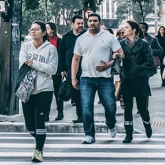 crowd of people walking